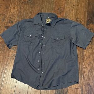 Men's Navy/Gray Short Sleeve Shirt with pearl snap buttons